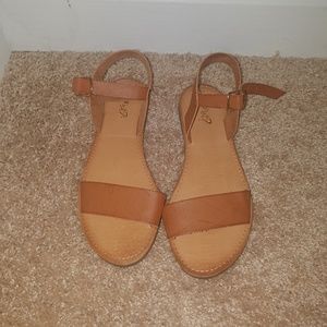 Open toed tawny colored sandals